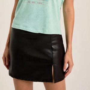 altered state katarina black leather mini skirt